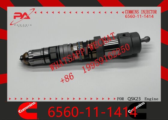 Хорошая цена Оригинальные запчасти для строительной техники Cummins 6560-11-1414 Дизельная форсунка для двигателей QSK23 SA6D170 Совместима с 6560111412 6560111114 4326781 для экскаваторов, оригинальная новая форсунка онлайн