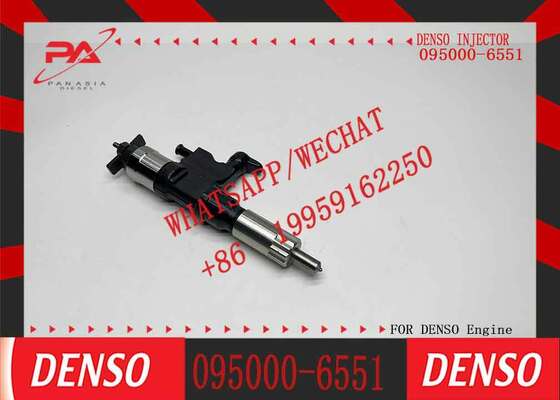 Buen precio Inyector de combustible Denso original 095000-6551 Common Rail para motor diésel Hino 300 N04c, reemplazo para OEM 23670-E0190 23670-78140, inyector diésel original nuevo en línea