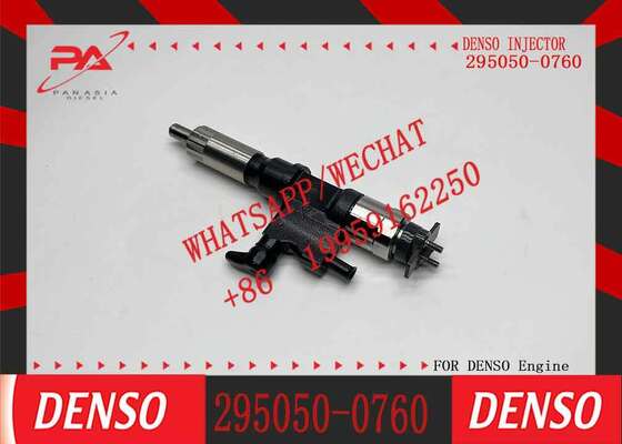 Buen precio Denso original 295050-0760 inyector de tren común para N04C Dutro Serie 300 camión inyector de combustible diesel ensamblaje 23670-E9260 23670-E0380 inyector original nuevo en línea